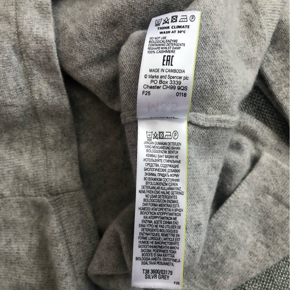 Autograph 100% Cashmere Gray Sweater Size S - Picture 6 of 9